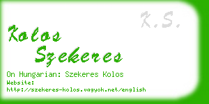 kolos szekeres business card